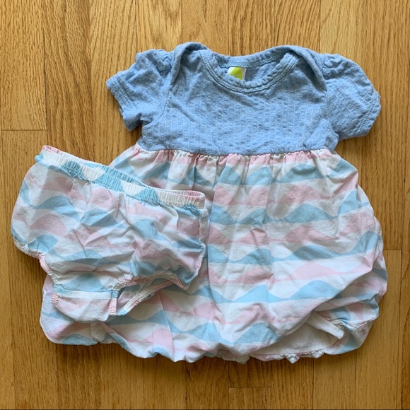 Stem Baby Knit and Woven Dress 2 pc Set 12m - Picture 2 of 8